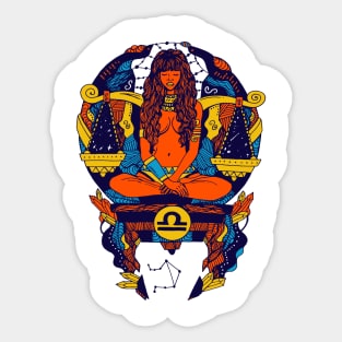 Orange Blue Libra Beauty Sticker